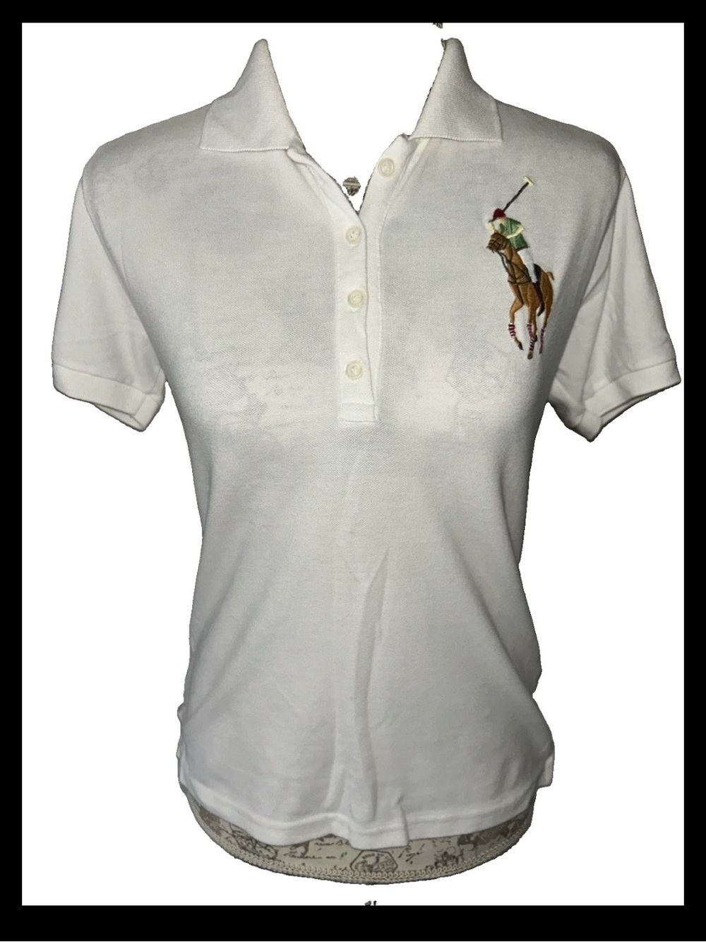 Polo Ralph Lauren Vintage 90s Big Pony Polo shirt White Womens Size XL